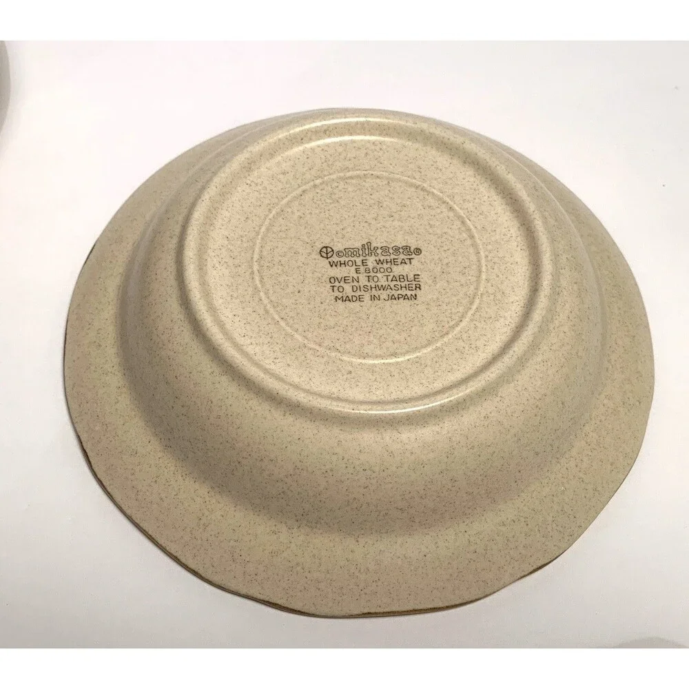 VTG Mikasa Whole Wheat E8000 Soup Bowls Ceramic EUC Pottery Stoneware Set Of 4